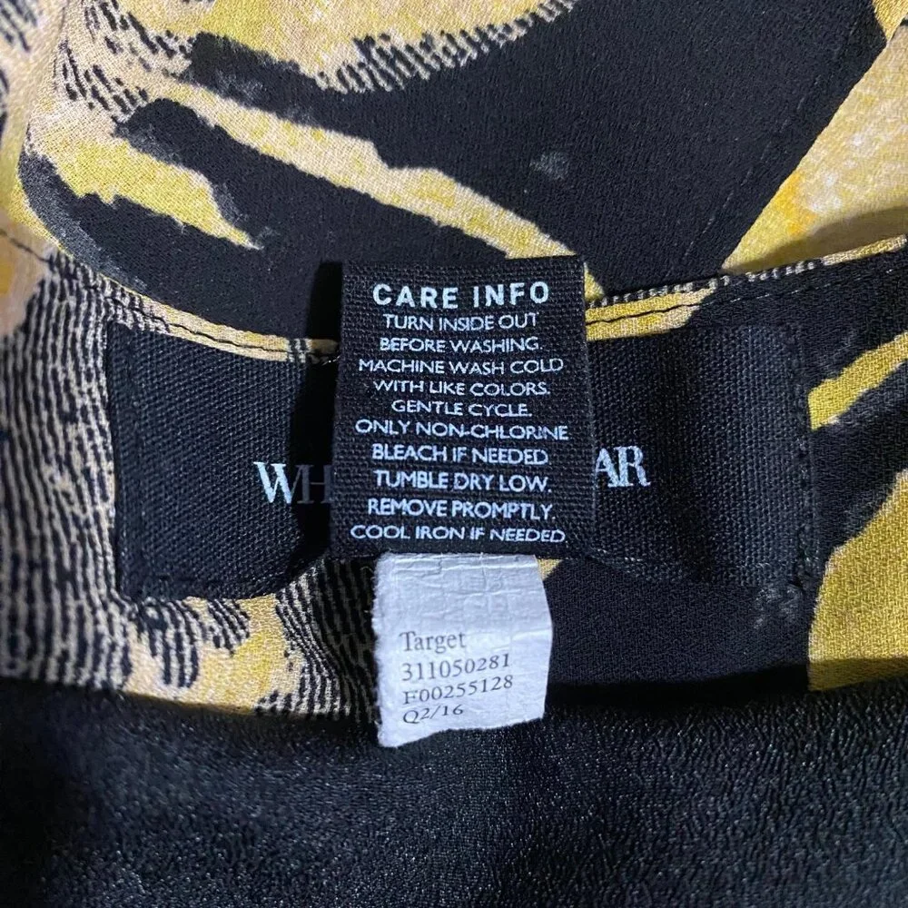 Who What Wear Womens Size 8 Yellow Black Floral Midi Skirt Tie Belt High Waist - Picture 4 of 8